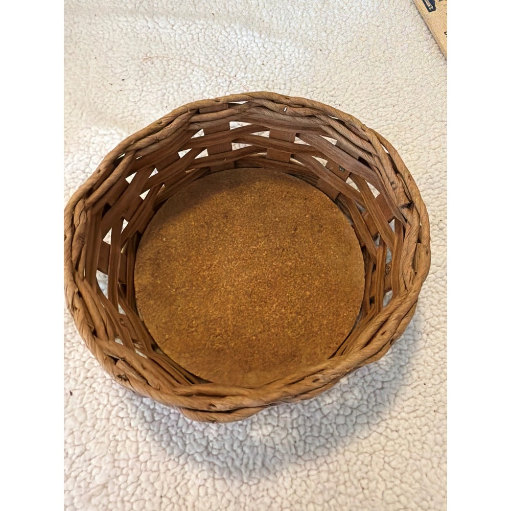 Vintage Pyrex Corning Wicker Basket Casserole Holder 024 624 524 Round Brown USA